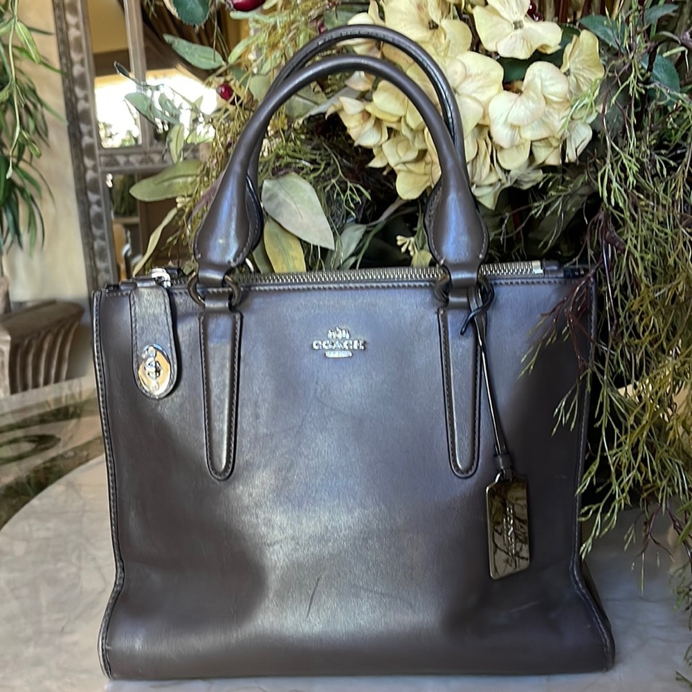Coach Crosby Smooth Leather Mink Bag brown